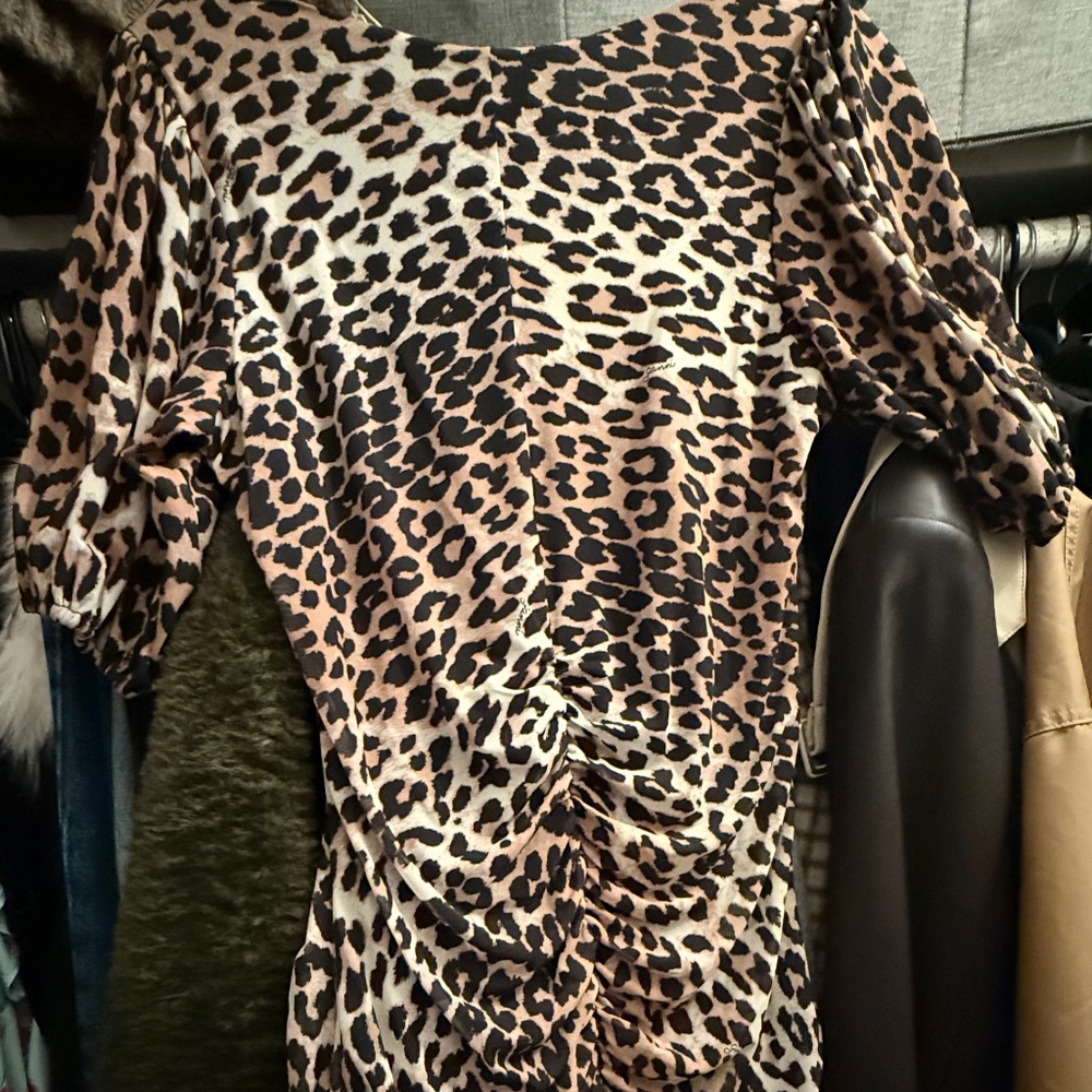 Ganni Leopard Print Mini Dress